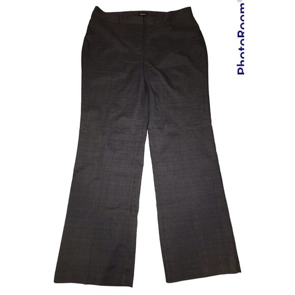 NWT Relativity Dress Pants Womens size 14 Black Business Charcoal & Plum Plaid - Picture 2 of 7